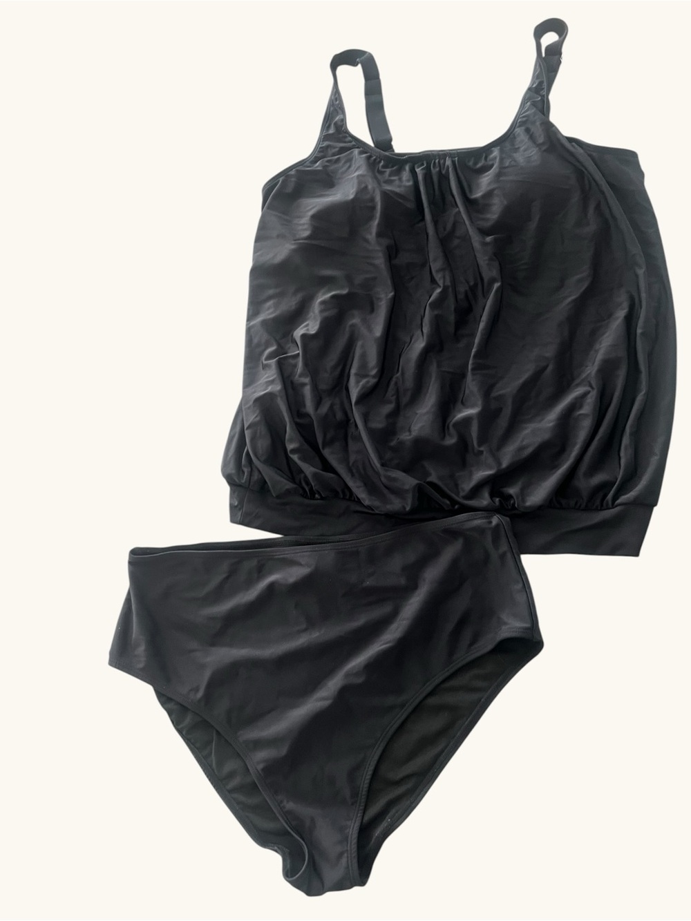 Black Two-Piece Tankini Swim Set